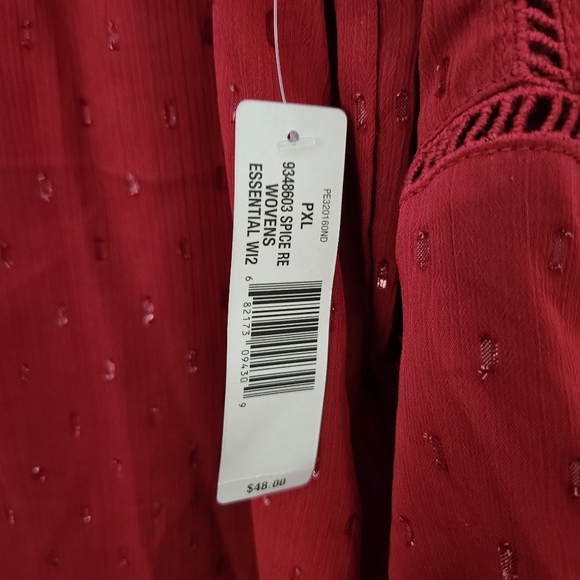 🆕️ New Directions Petite Red Blouse - Picture 3 of 5
